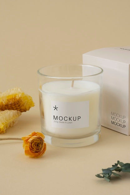 Candle Packaging Design Mockup Psd