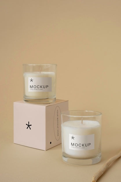 Candle Packaging Design Mockup Psd