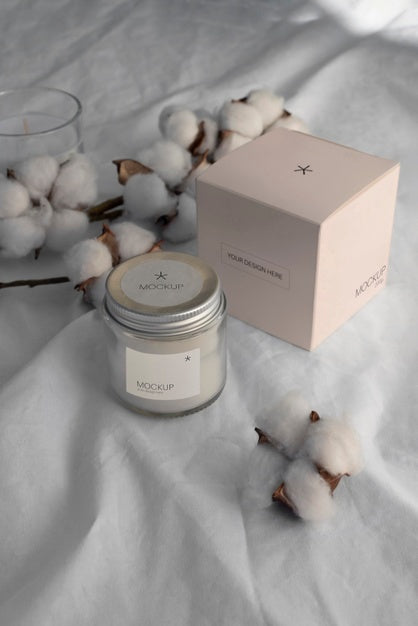 Candle Packaging Design Mockup Psd