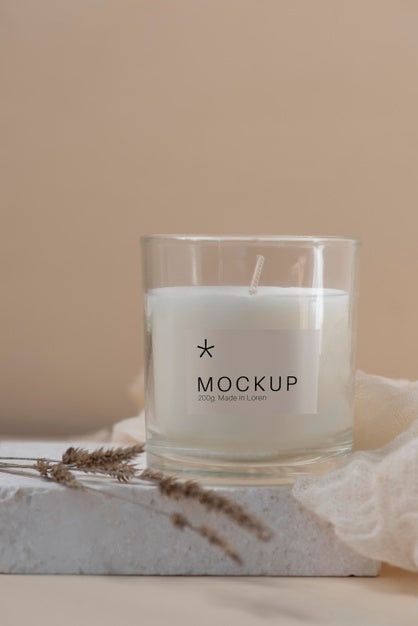 Candle Packaging Design Mockup Psd