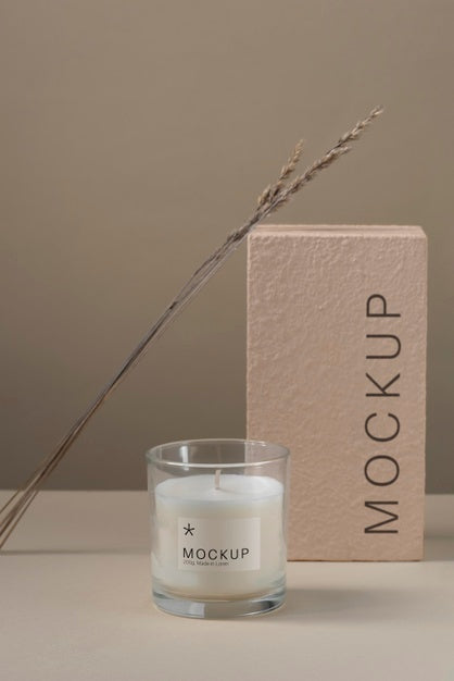 Candle Packaging Design Mockup Psd