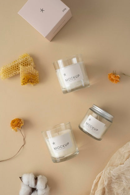 Candle Packaging Design Mockup Psd