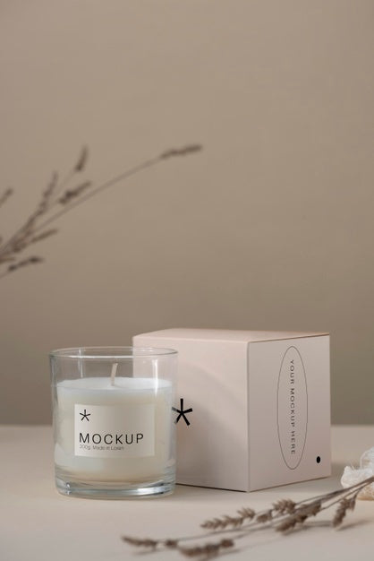 Candle Packaging Design Mockup Psd