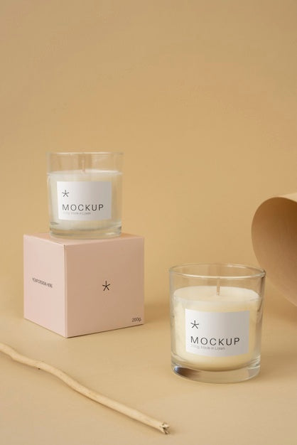 Candle Packaging Design Mockup Psd
