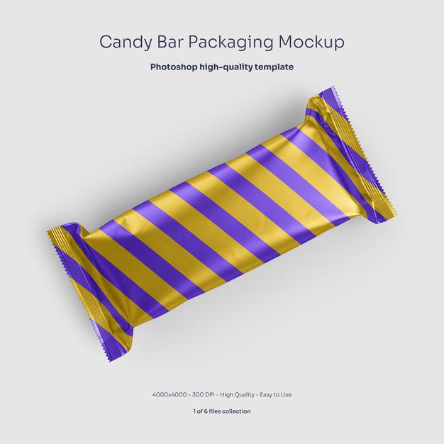 Candy Bar Aluminum Packaging Mockup Psd