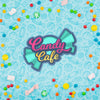 Candy Cafe Logo Surrounded By Variety Of Candies Psd