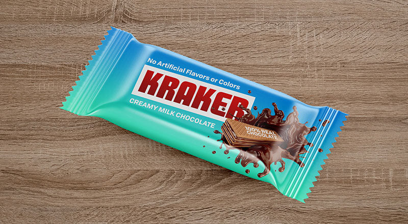 Candy Chocolate Bar Packaging Mockup Psd