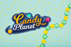 Candy Planet With Delicious Green And Yellow Candies Psd