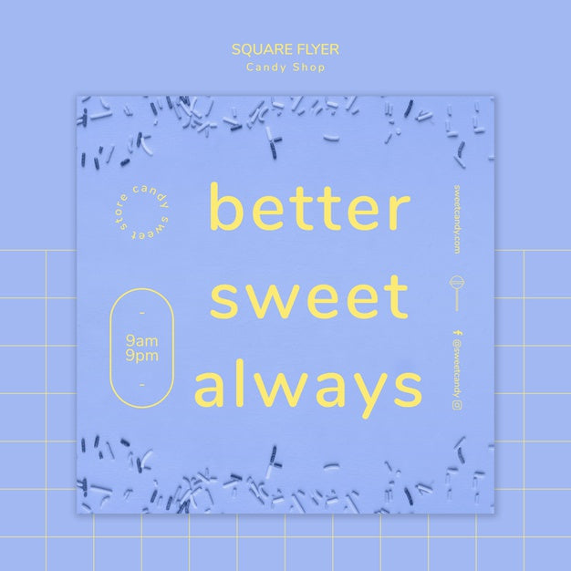 Candy Shop Concept For Flyer Template Psd