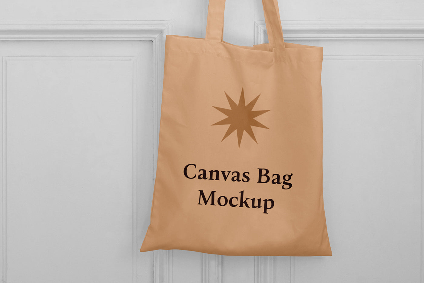 Canvas Bag On Door Mockup