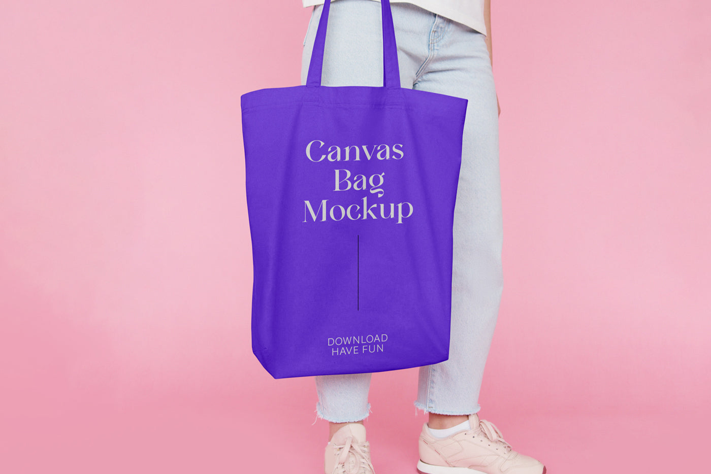 Canvas Bag With Jeans Mockup
