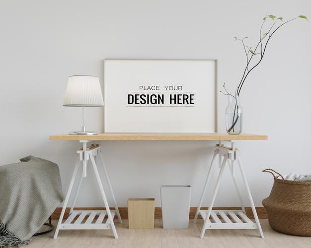Canvas Mockup, Wall Art In Living Room Psd