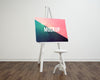 Canvas On White Stand Mock Up Psd