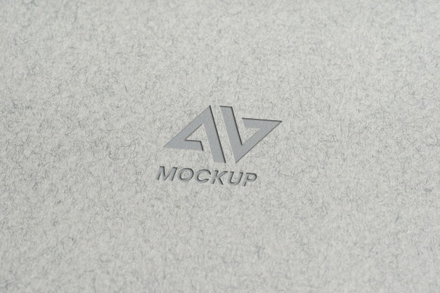 Capital Letter Mock-Up Logo Design On Minimalist Grey Paper Psd