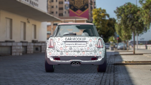 Car Mockup From Back Psd