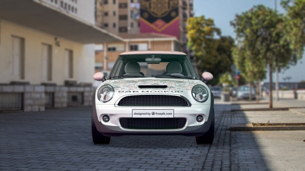 Car Mockup From Front Psd