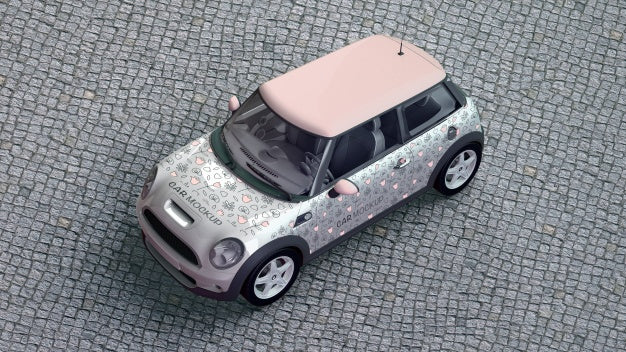 Car Mockup From Upside Psd