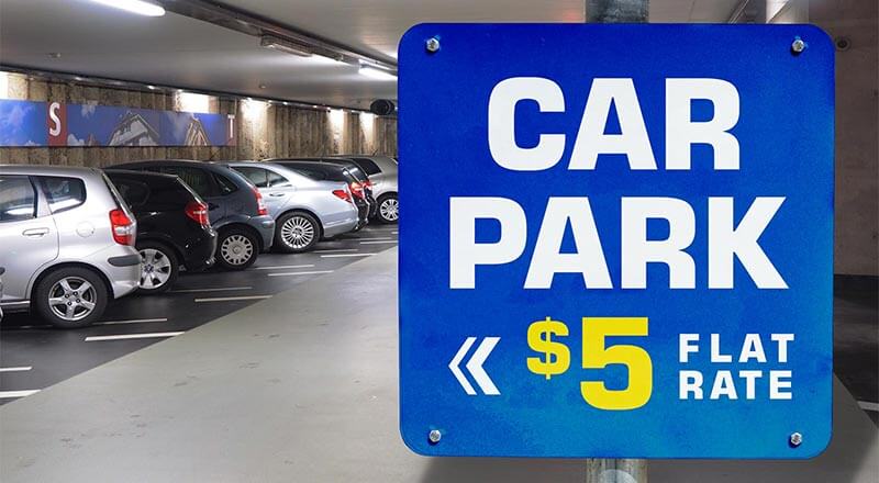 Car Parking Signage Mockup Psd