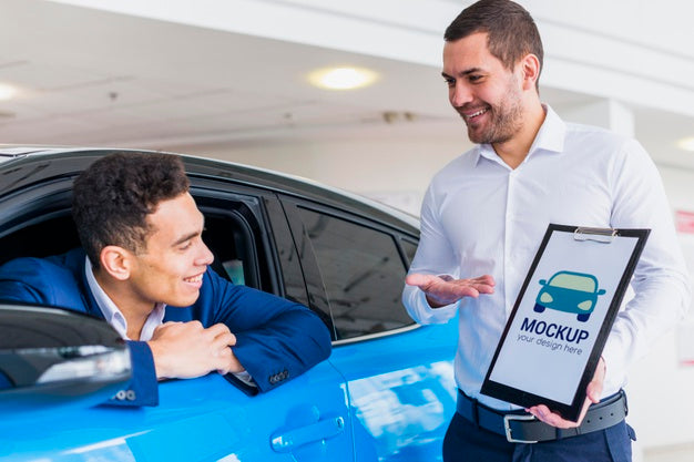 Car Seller And Buyer Mock-Up Psd