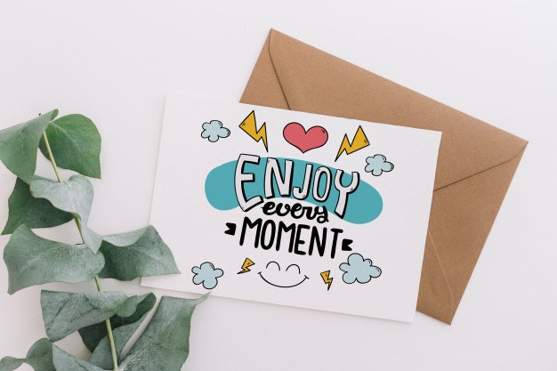 Card And Envelope Mockup With Nature Concept Psd