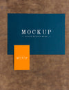 Card And Tab Mockup On Brown Leather Psd