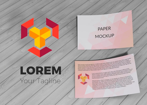 Card Brand Company Business Mock-Up Paper Psd