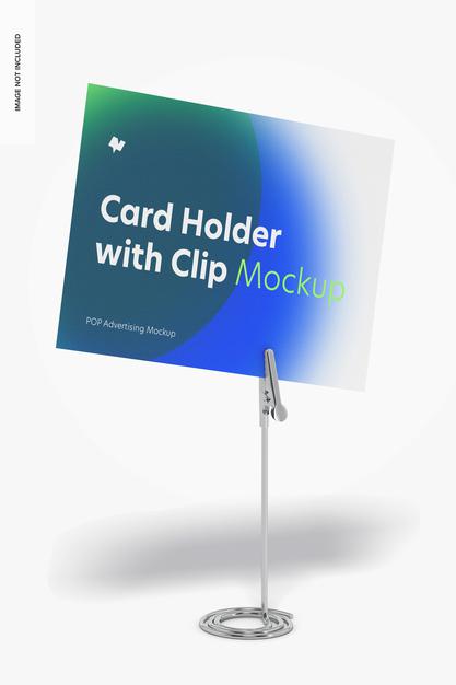Card Holder With Alligator Clip Mockup Psd