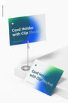Card Holder With Alligator Clip Mockup, Right View Psd
