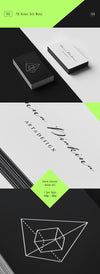 Black and White Set of Business Cards PSD Mockup