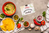 Card Mockup Surrounded By Typical Mexican Ingredients Psd