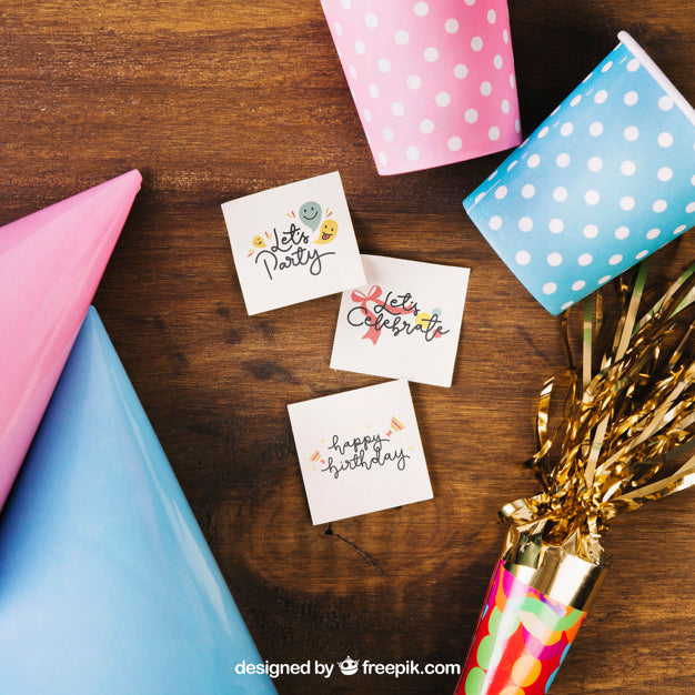 Card Mockup With Birthday Design Psd