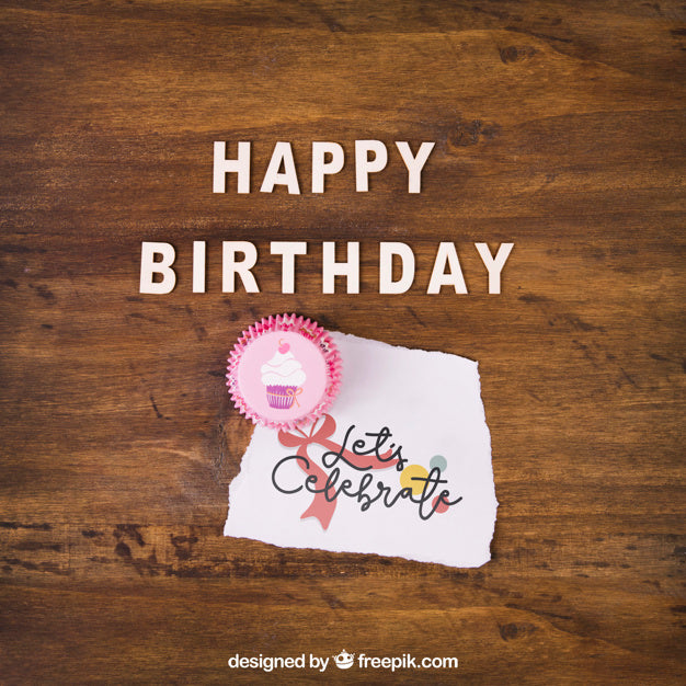 Card Mockup With Birthday Design Psd