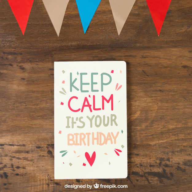 Card Mockup With Birthday Design Psd