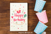 Card Mockup With Birthday Design Psd