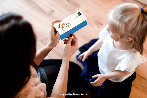 Card Mockup With Christmas Design Psd