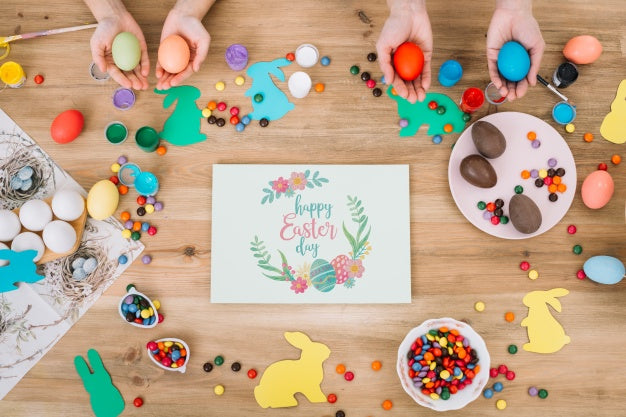 Card Mockup With Easter Concept Psd