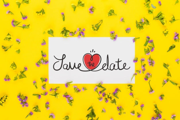 Card Mockup With Floral Decoration For Wedding Or Quote Psd