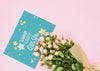 Card Mockup With Floral Decoration For Wedding Or Quote Psd