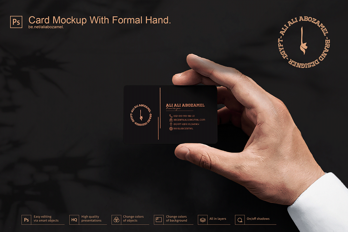 Card Mockup With Formal Hand