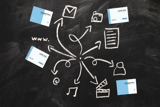 Card Mockup With Internet Concept Psd