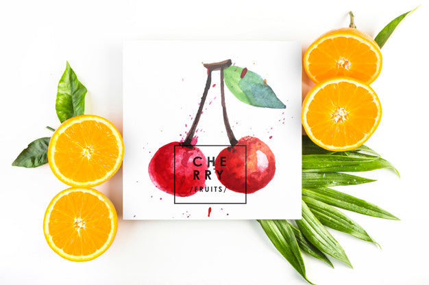 Card Mockup With Tropical Summer Concept Psd