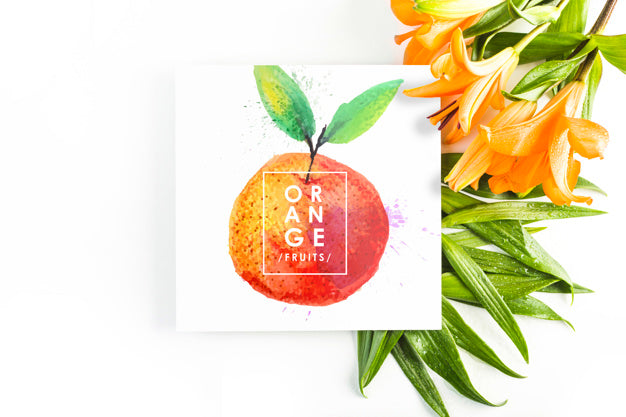 Card Mockup With Tropical Summer Concept Psd