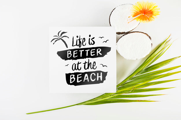 Card Mockup With Tropical Summer Concept Psd