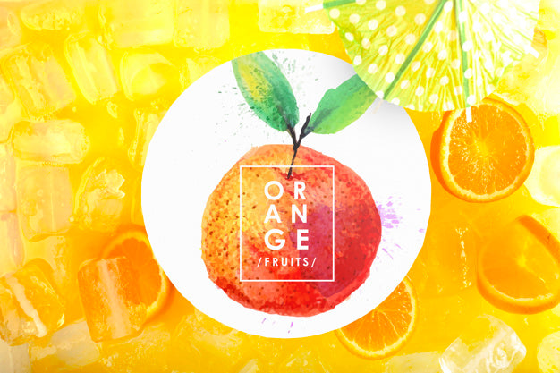 Card Mockup With Tropical Summer Concept With Fruits Psd