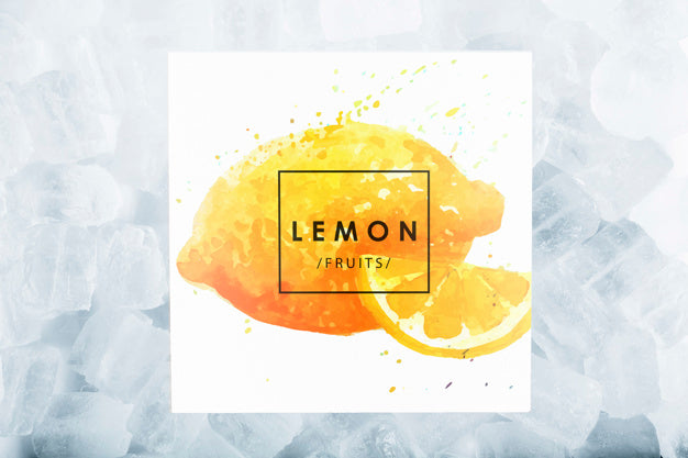 Card Mockup With Tropical Summer Concept With Ice Psd