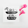 Card Mockup With Tropical Summer Concept With Plastic Shovel Psd