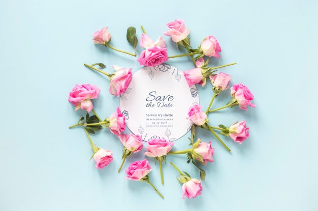 Card Mockup With Wedding Concept Psd