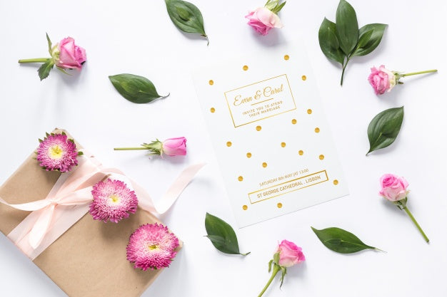 Card Mockup With Wedding Concept Psd