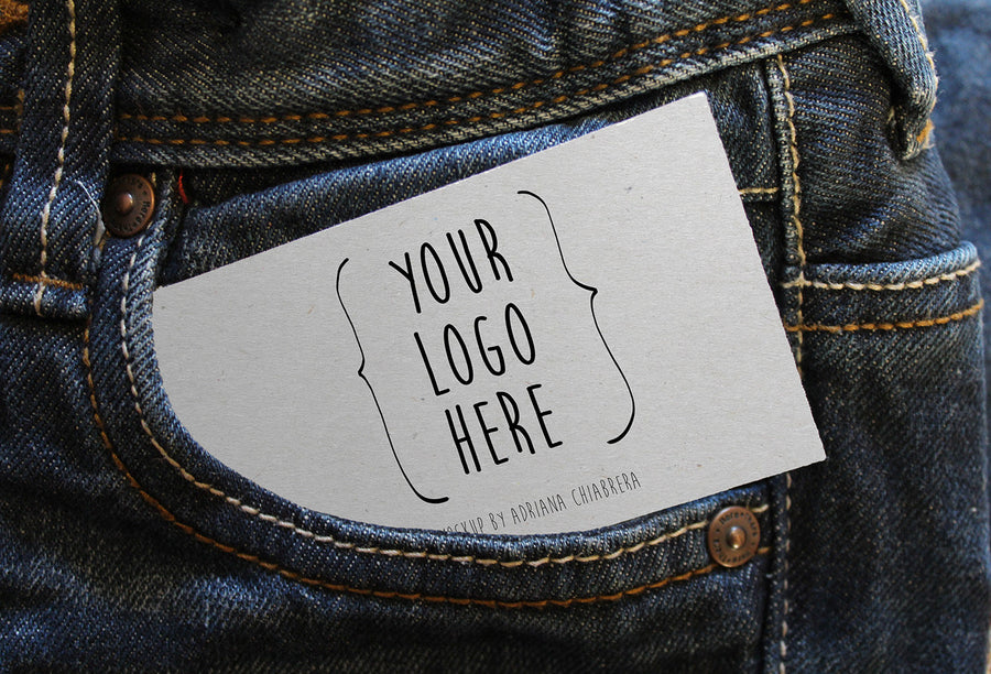 Card On Jeans Mockup