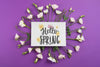 Card Template For Spring With Flowers Psd